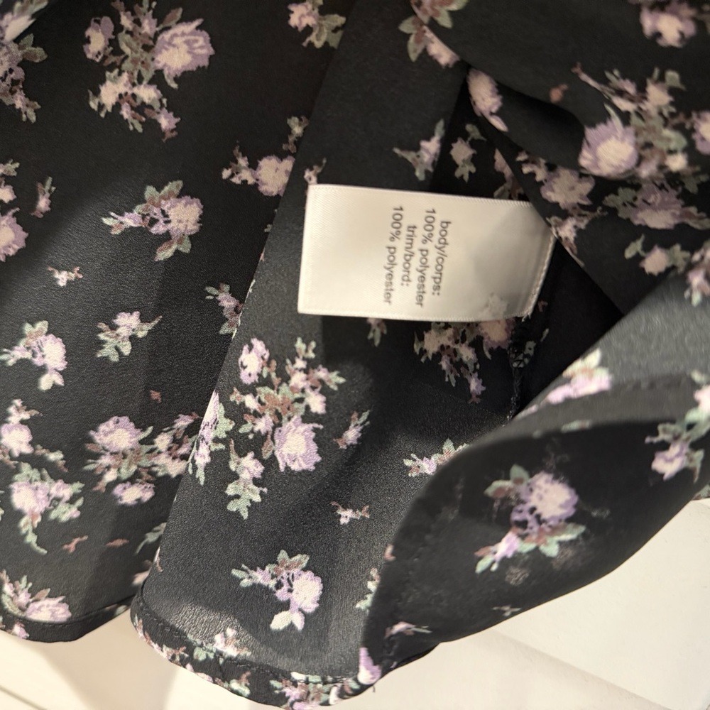 Maurices Tank Top XXL Black Floral V-Neck Sheer Trim Sleeveless Blouse - Picture 5 of 9